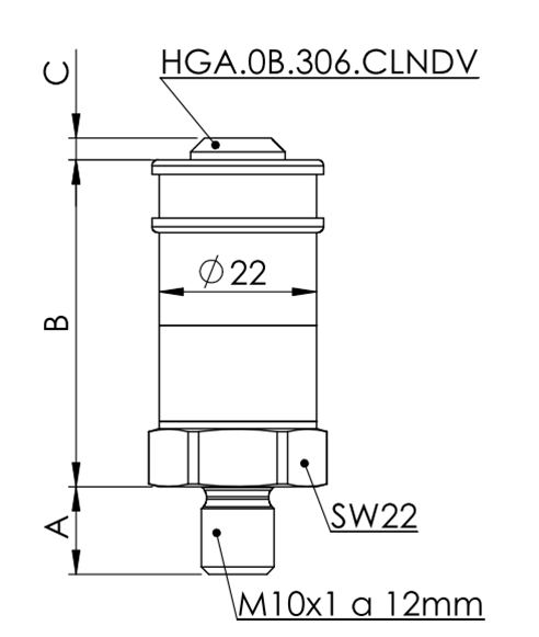 Dimension Pressure Sensor Drucksensor Pv22 Teds