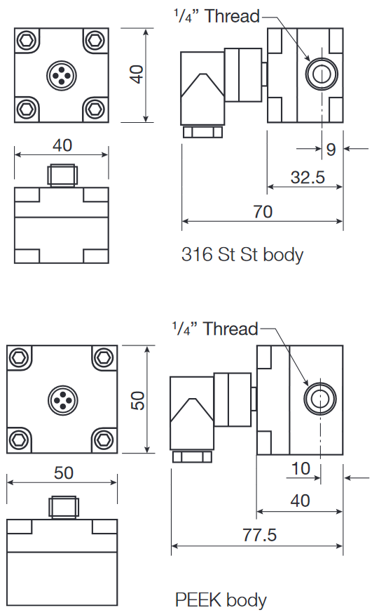 Dimension Oval Gear Meter 4L Min Ovalradzaehler 4L Min Og2