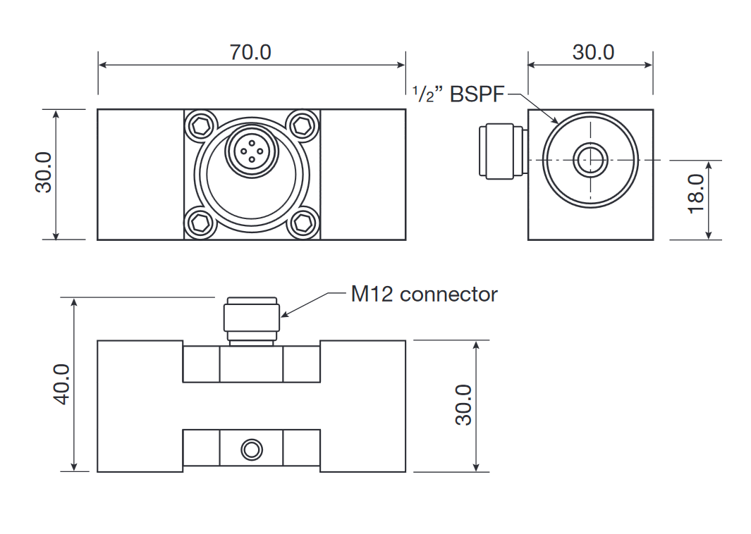 Dimension Pelton Wheel Flow Meter Fluegelradzaehler 1000 Serie
