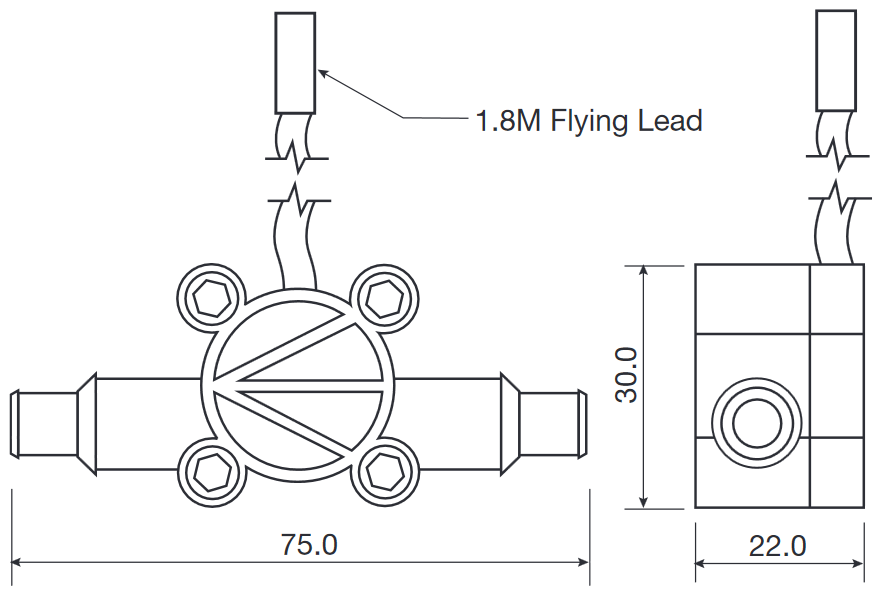 Dimension Pelton Wheel Flow Meter Fluegelradzaehler 800 Serie