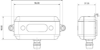 Abmessungen der Pulsit Solo Anzeige für die Durchflussmessung | Dimensions of the Pulsit Solo display for flow measurement
